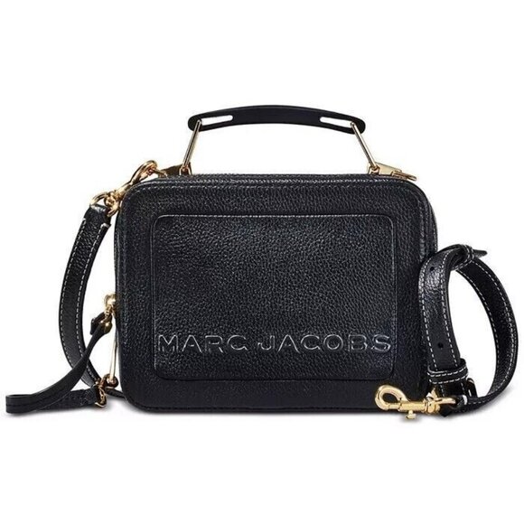 Marc Jacobs The Box 20 Leather Double Zip Crossbody Bag in BLACK with Gold Hardw - Picture 6 of 12